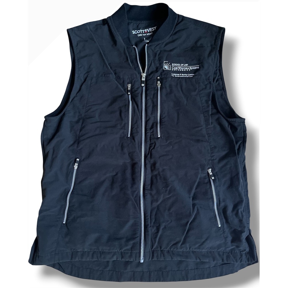 SCOTTeVEST The 101 Vest Mens Large Black Case Western Reserve Law Travel Utility